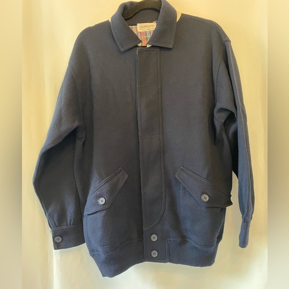 Sovrano Other - Mens Navy Wool Cardigan Button Front Medium Eclectic Grandpa Preppy Academia